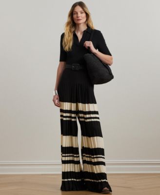 送関込☆LAUREN RALPH LAUREN PLEATED GEORGETTE WIDE-LEG PANT Pleated Georgette Wide-Leg Pant | Ralph Lauren