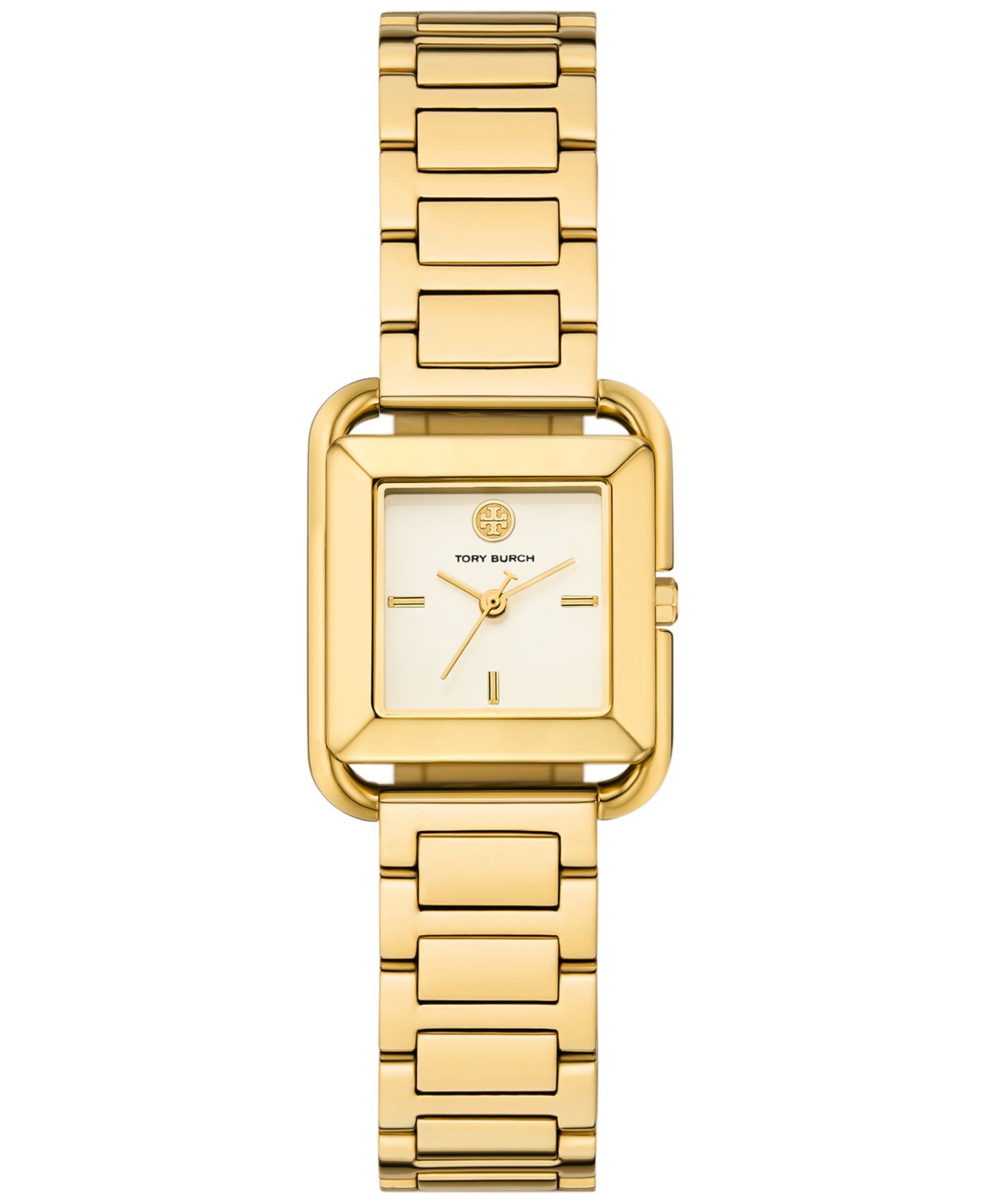 Женские часы Tory Burch The Kira Square Gold-Tone Stainless Steel Bracelet Watch 24mm — фото 1