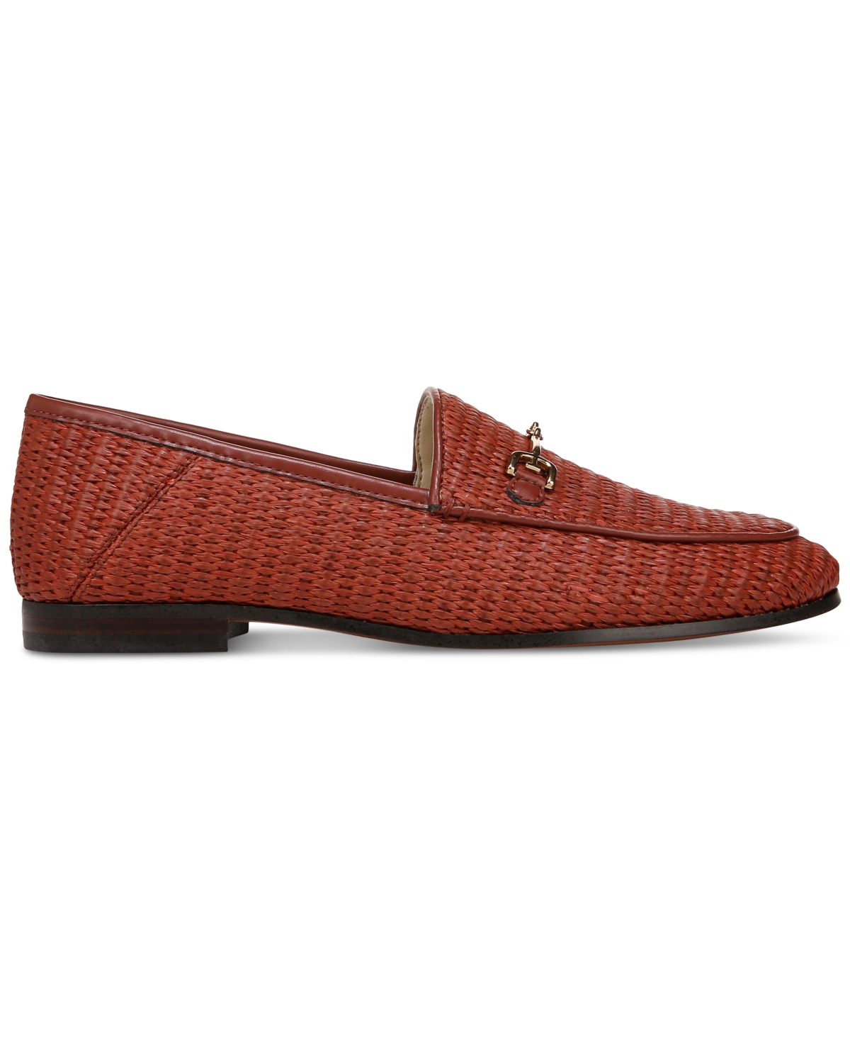 Shop Sam Edelman Women's Loraine Tailored Loafers In Warm Sienna Faux Raffia