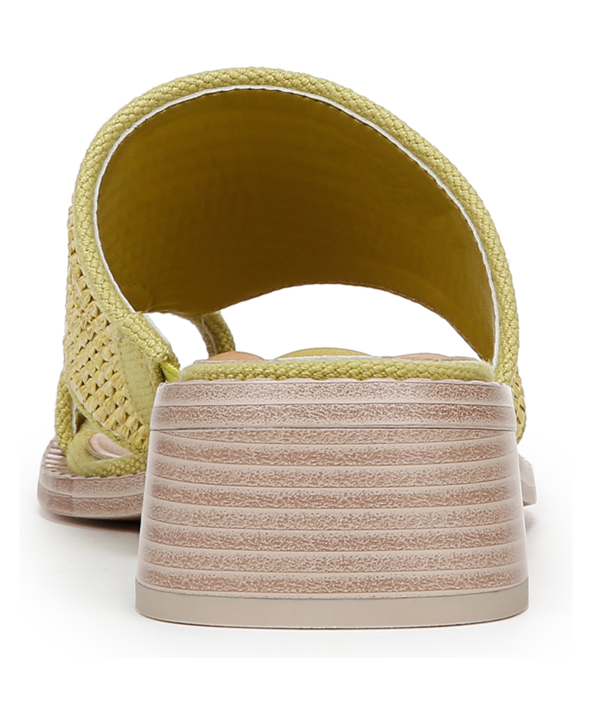 Shop Franco Sarto Women's Sia Toe Loop Block Heel Slide Dress Sandals In Seaweed Green Raffia