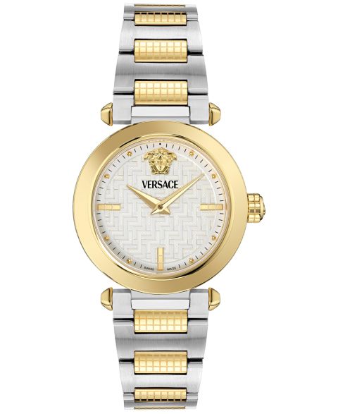 Женские часы Versace Swiss Greek Two-Tone Stainless Steel Bracelet Watch 35mm