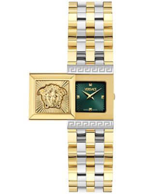 Versace Women's Swiss Reveal Square Two-Tone Stainless Steel