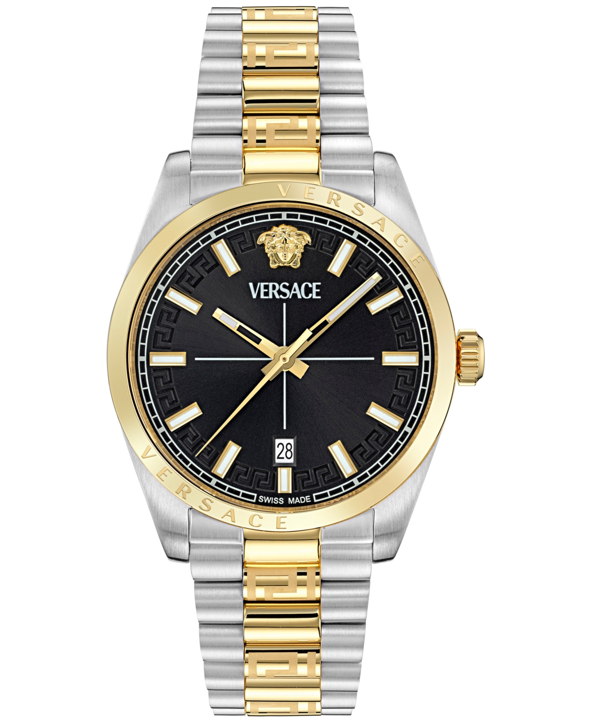 Versace Men's Swiss Millenyium Two-tone Stainless Steel Bracelet Watch 40mm In Two Tone