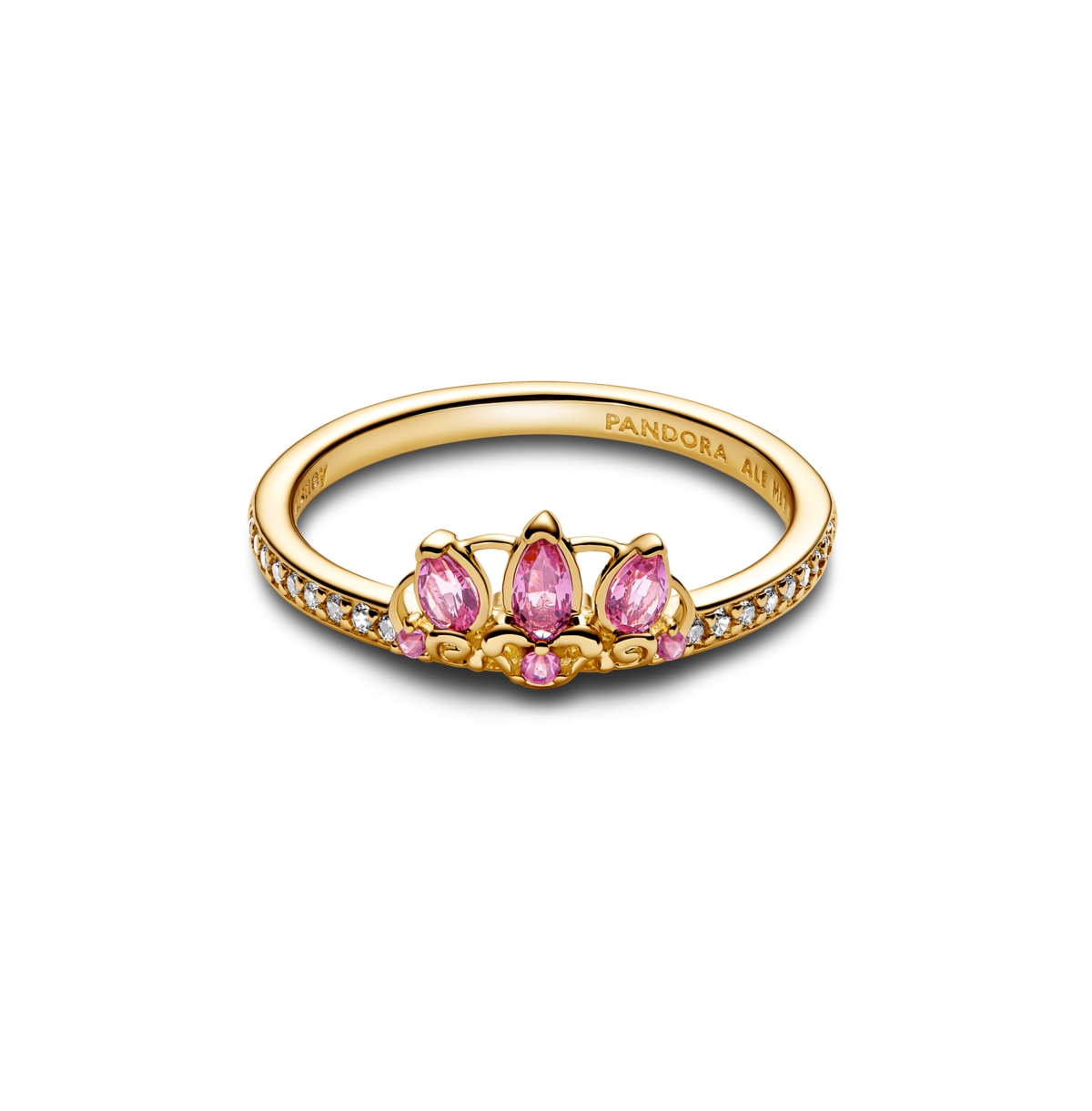 Pandora Disney Princess Rapunzel Tiara Ring In Gold Plated