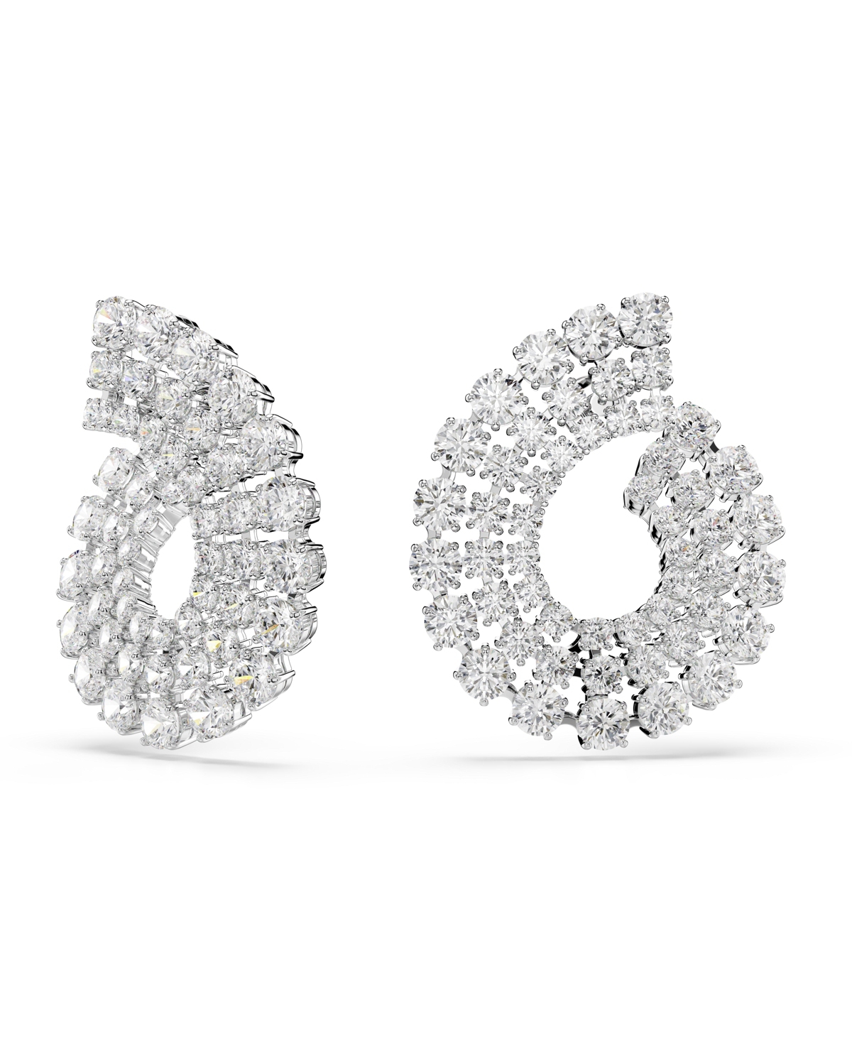 Swarovski Matrix Crystal Frontal Hoop Earrings In White