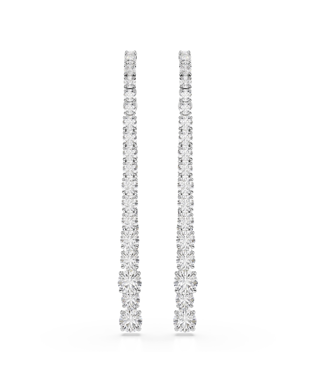 Swarovski Matrix Crystal Graduated Linear Drop Earrings In White