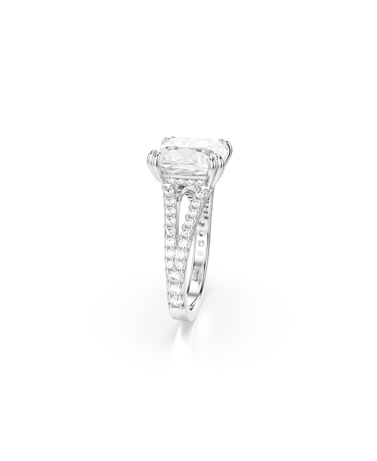 Shop Swarovski Stilla Rhodium Plated Square Cut Ring In White