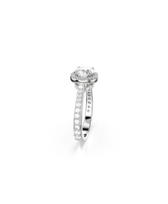 Una Angelic Rhodium Plated Round Cut Ring