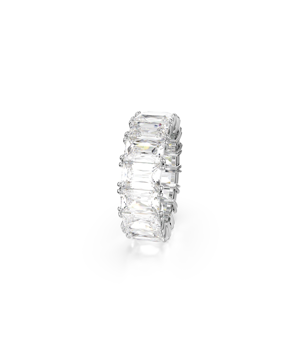 SWAROVSKI MATRIX VITTORE RHODIUM PLATED BAGUETTE CUT RING 