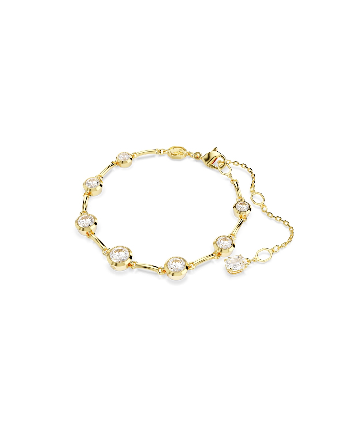 Swarovski Imber Mixed Round Cuts White Gold-tone Plated Tennis Bracelet In White