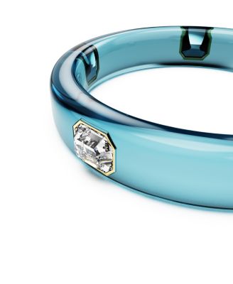 Dulcis Octagon Cut Blue Gold-Tone Plated Bangle Bracelet