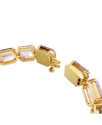 Millenia Octagon Cut Purple Gold-Tone Plated Tennis Bracelet