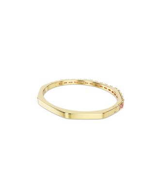 Matrix Baguette Cut Pink Gold-Tone Plated Bangle Bracelet