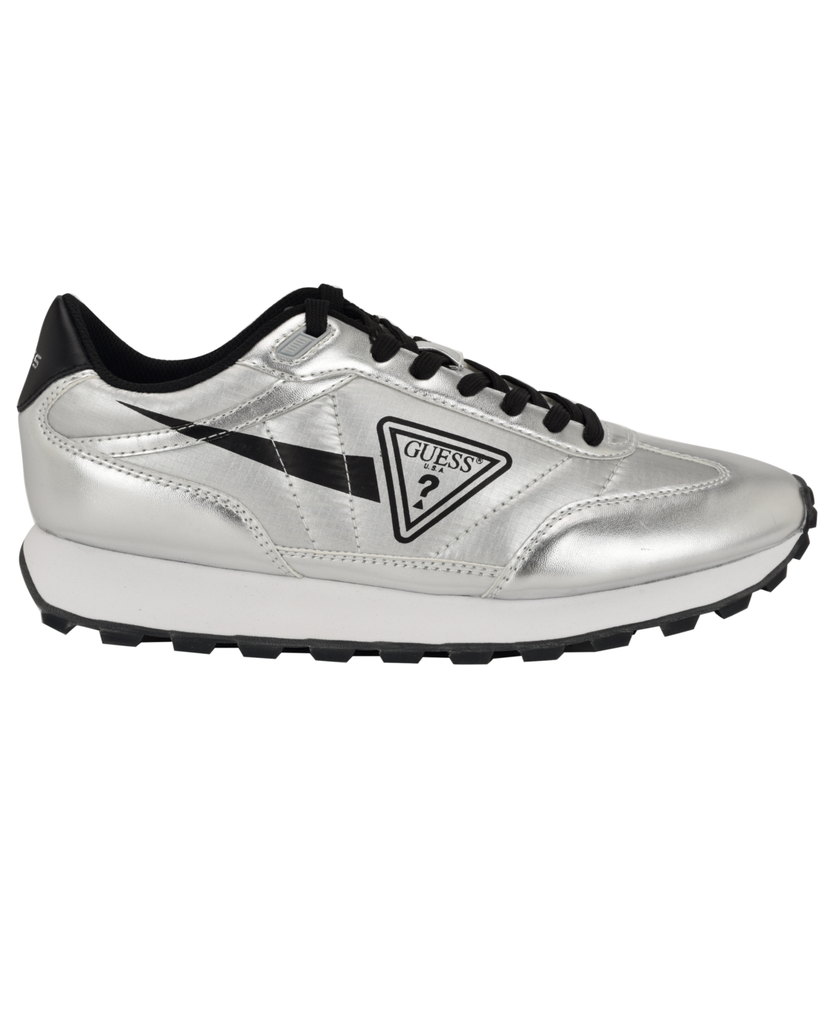 Guess Men's Dorion Lace Up Fashion Jogger Sneakers In Silver