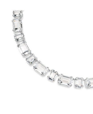 Millenia Octagon Cut White Rhodium Plated Tennis Necklace