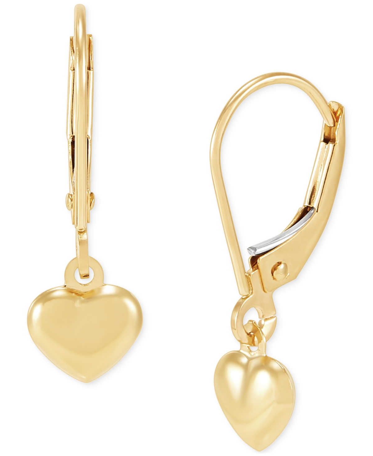 Macy's Small Heart Drop Earrings In 14k Yellow Gold In Gold