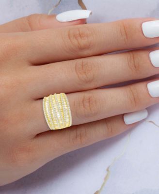 Mixed Cubic Zirconia Multi-Row Ring (4-3/4 ct. t.w.) in 14k Gold over Sterling Silver