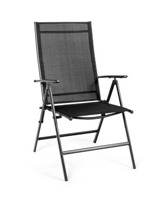 4PCS Patio Folding Dining Chair Recliner Adjustable