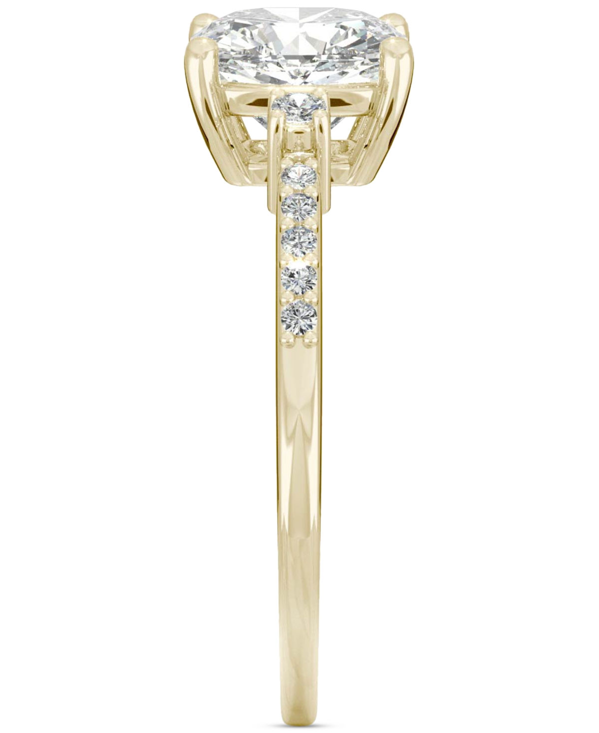 Charles & Colvard Moissanite Cushion Accented Engagement Ring (1-3/4 ct. t.w.) in 14k Yellow Gold