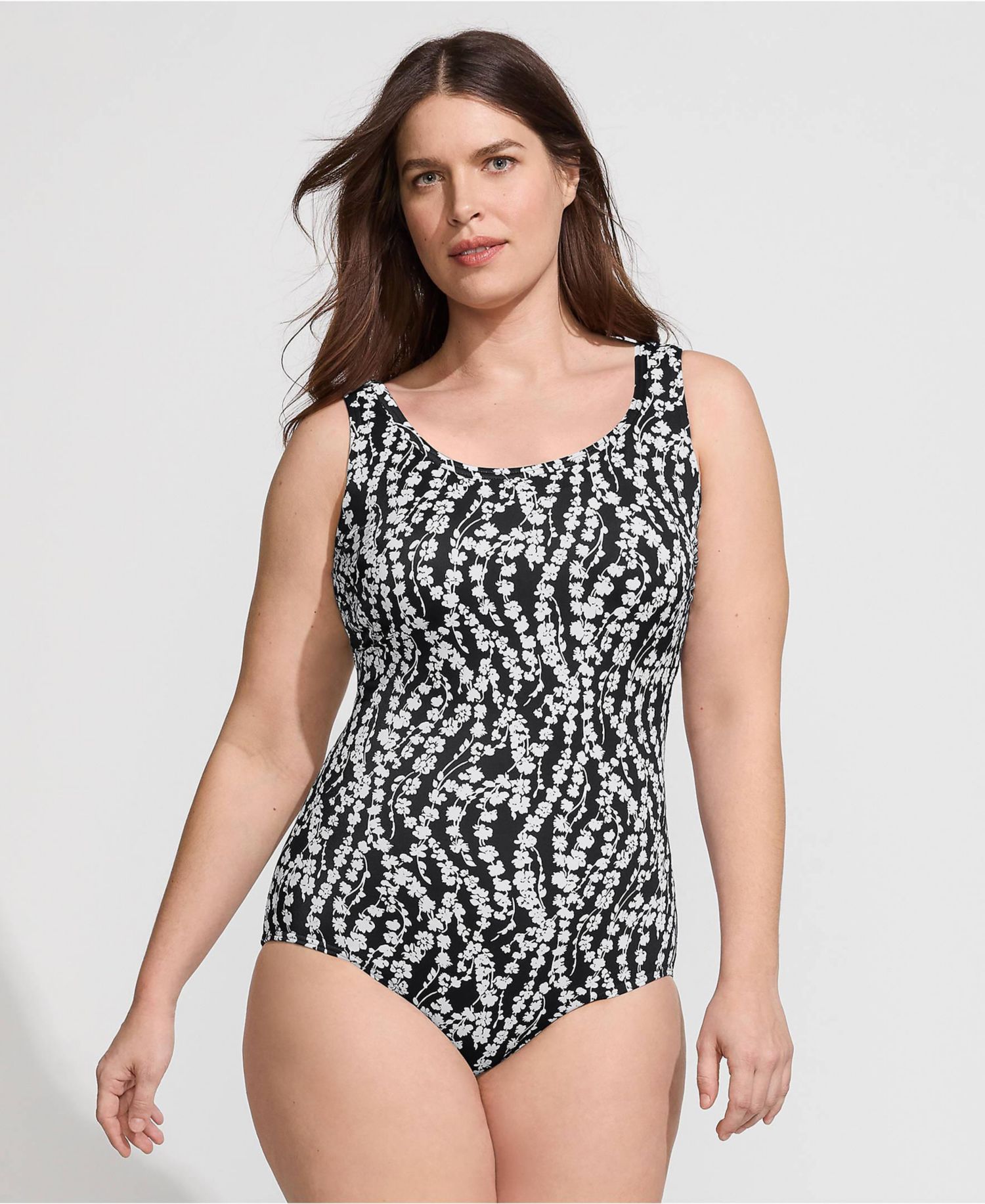 Plus Size Tugless Low Leg One Piece Swimsuit