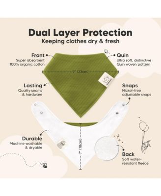 8pk Quin Bandana Bibs, Baby Bibs for Drooling and Teething, Cotton Drool Bibs for Baby Girl, Baby Boy