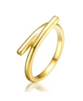 14K Gold Plated Bypass Ring - Gold