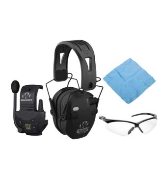 Razor Slim Quad Electronic Black Earmuffs with Bluetooth Bundle