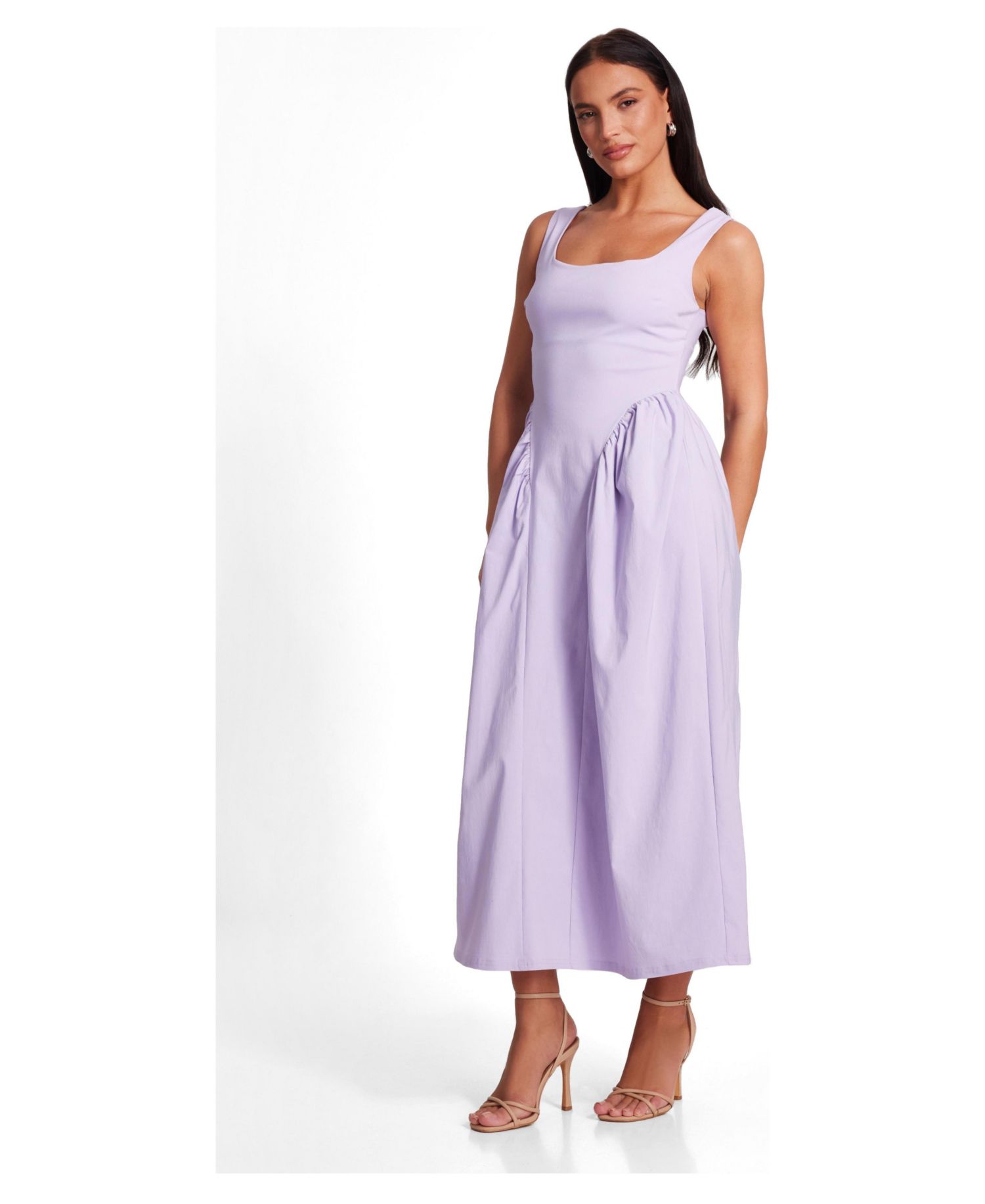 Women's Square Neck Skater Midi Dress