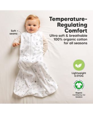 2-Pack Snooze Baby Sleep Sacks, Cotton Wearable Blanket, Soft Toddler Sleeping Bag, Smooth Zipper