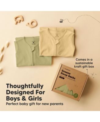 2-Pack Snooze Baby Sleep Sacks, Cotton Wearable Blanket, Soft Toddler Sleeping Bag, Smooth Zipper