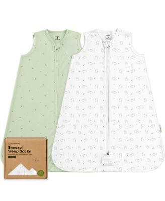 KeaBabies - 2-Pack Snooze Baby Sleep Sacks, Cotton Wearable Blanket, Soft Toddler Sleeping Bag, Smooth Zipper Bunnies