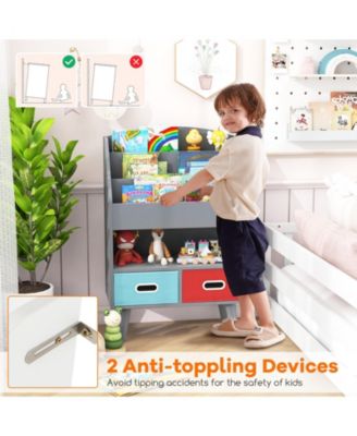 Kids Bookshelf with Open Compartment for Toddlers for Easy Access to Books and Toys
