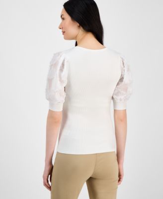 Women's Round-Neck Elbow-Length-Sleeve