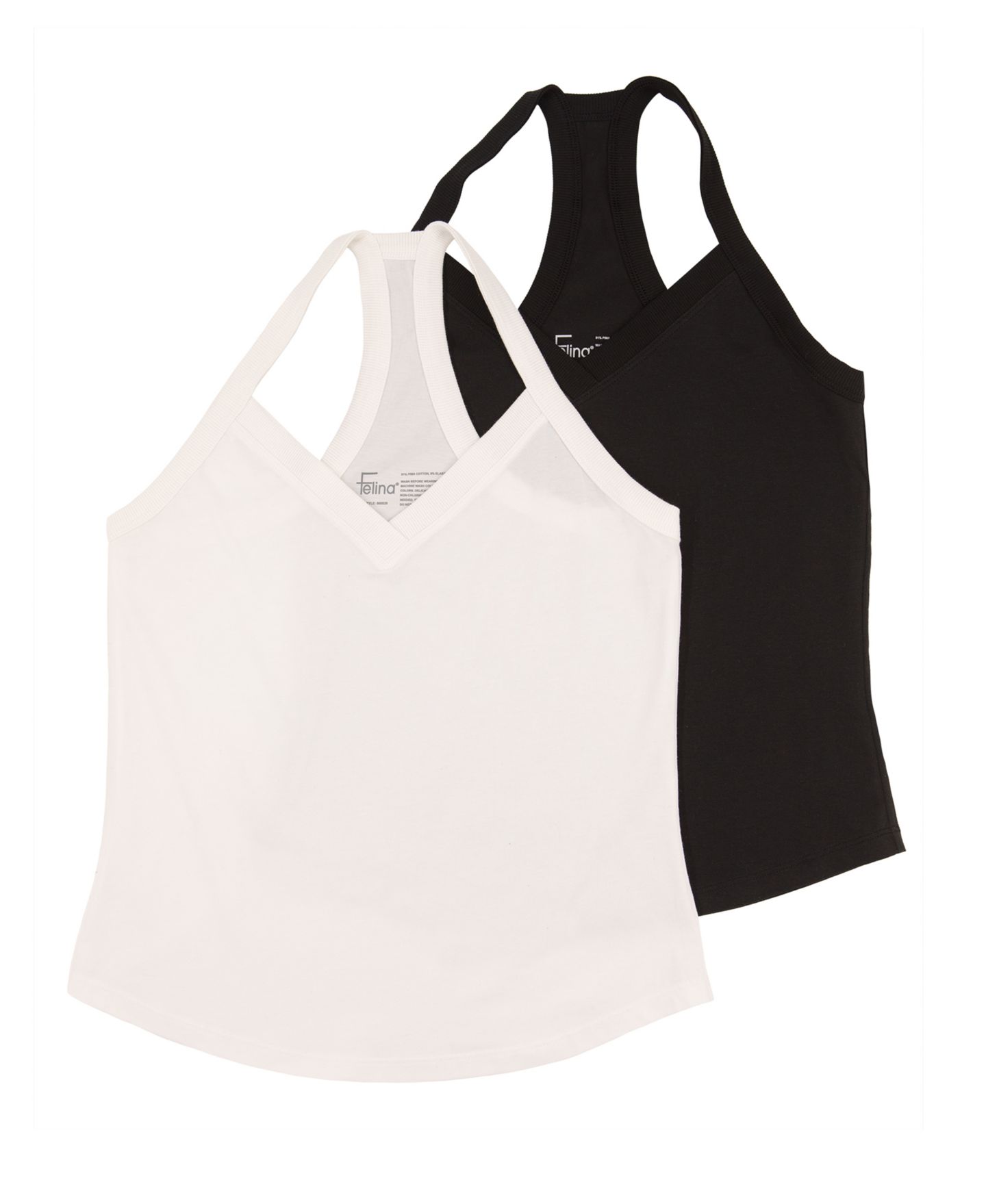 Женские топы Felina 2-Pack Pima Cotton Racerback, цвет: Tuxedo — фото 1