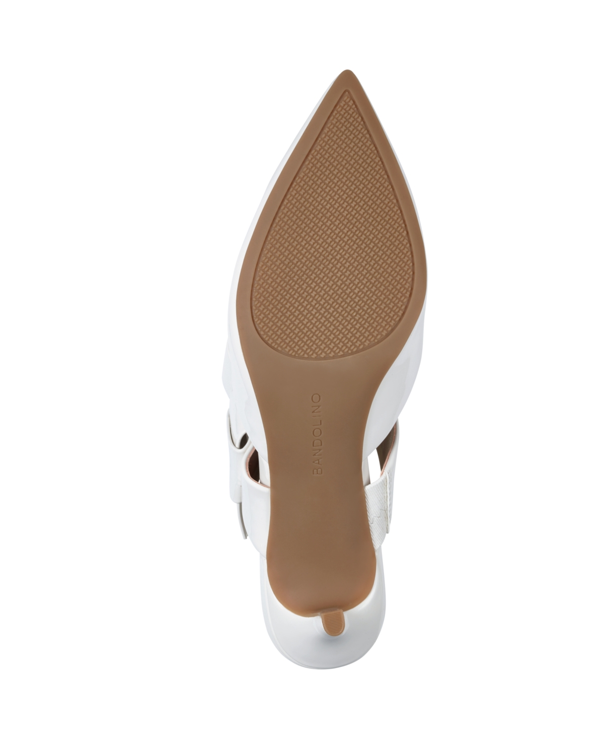Shop Bandolino Women's Millie Pointed Toe Kitten Heel Mules In Cream Patent