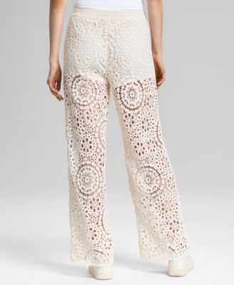 Women's Cotton Crochet Pull-On Pants, Exclusively at  Macy's