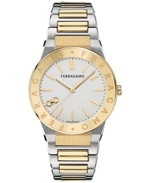 Мужские часы Ferragamo Swiss Sapphire Logo Two-Tone Stainless Steel Bracelet Watch 41mm