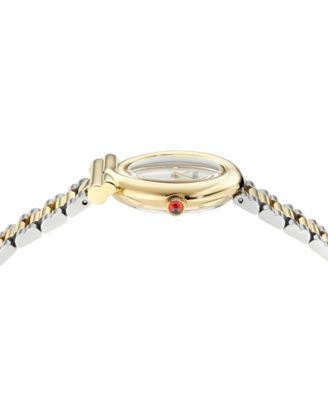 Women's Swiss Gancini Twisted Two-Tone Stainless Steel Bracelet Watch 28mm