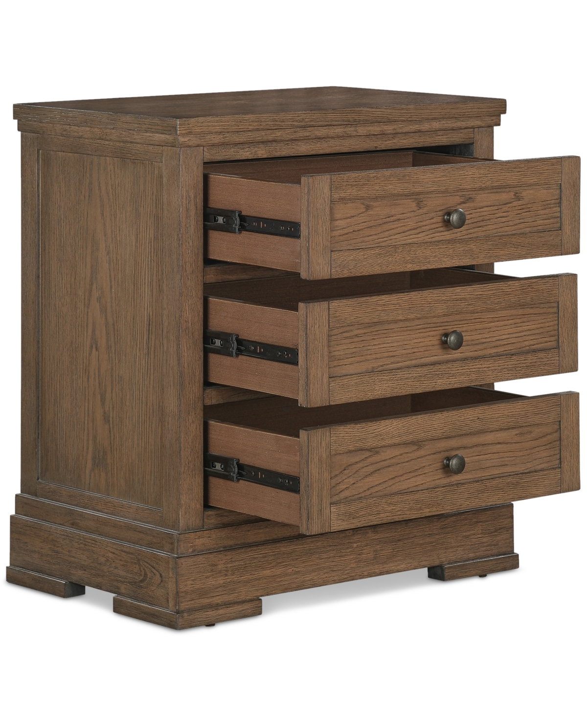 Macy's Alverton 3-drawer Nightstand In Brown