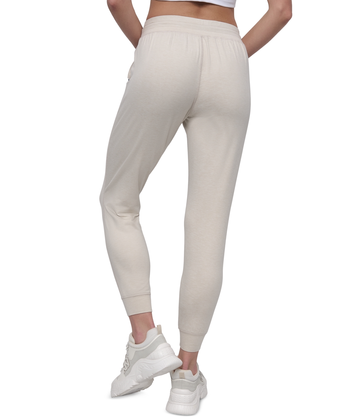 Dkny Sport Women's Spacedye High-waist Slim Joggers In Pebble Spacedye