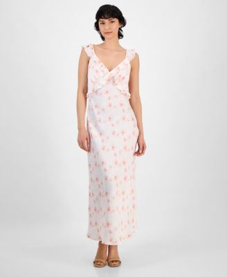 And Now This - Women's Crisscross Ruffled Slip Dress