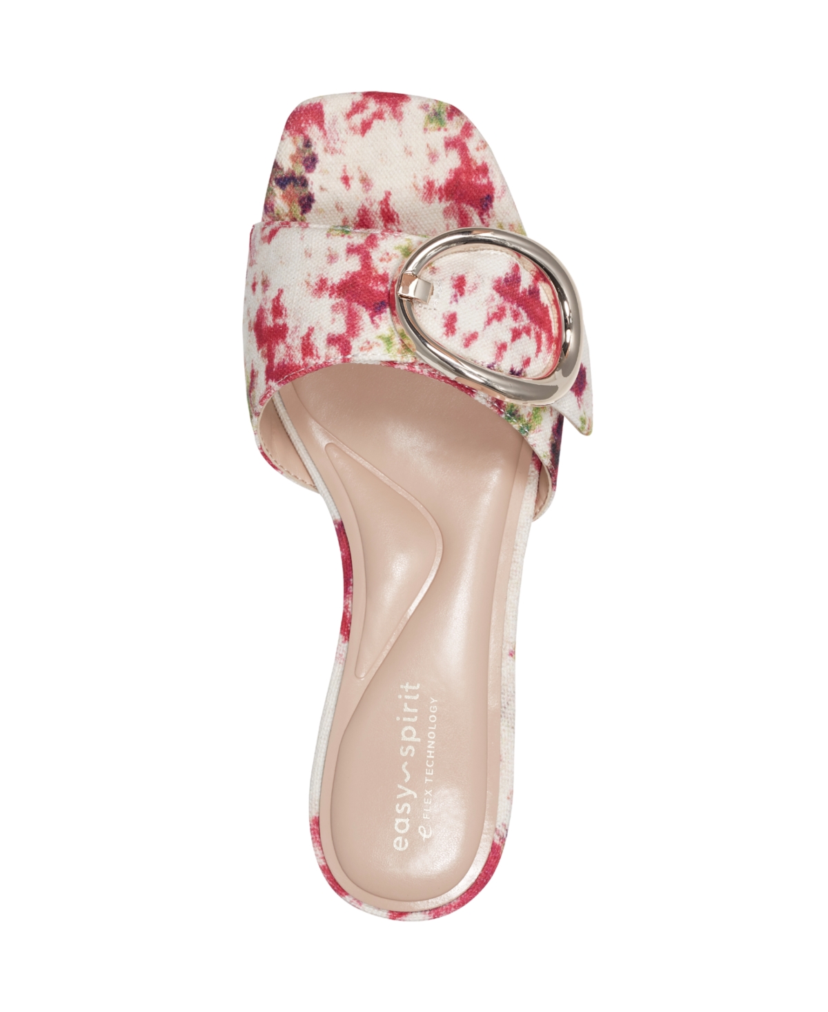 Shop Easy Spirit Women's Roxana Eflex Buckle Block Heel Sandals In Pink Watercolor Floral
