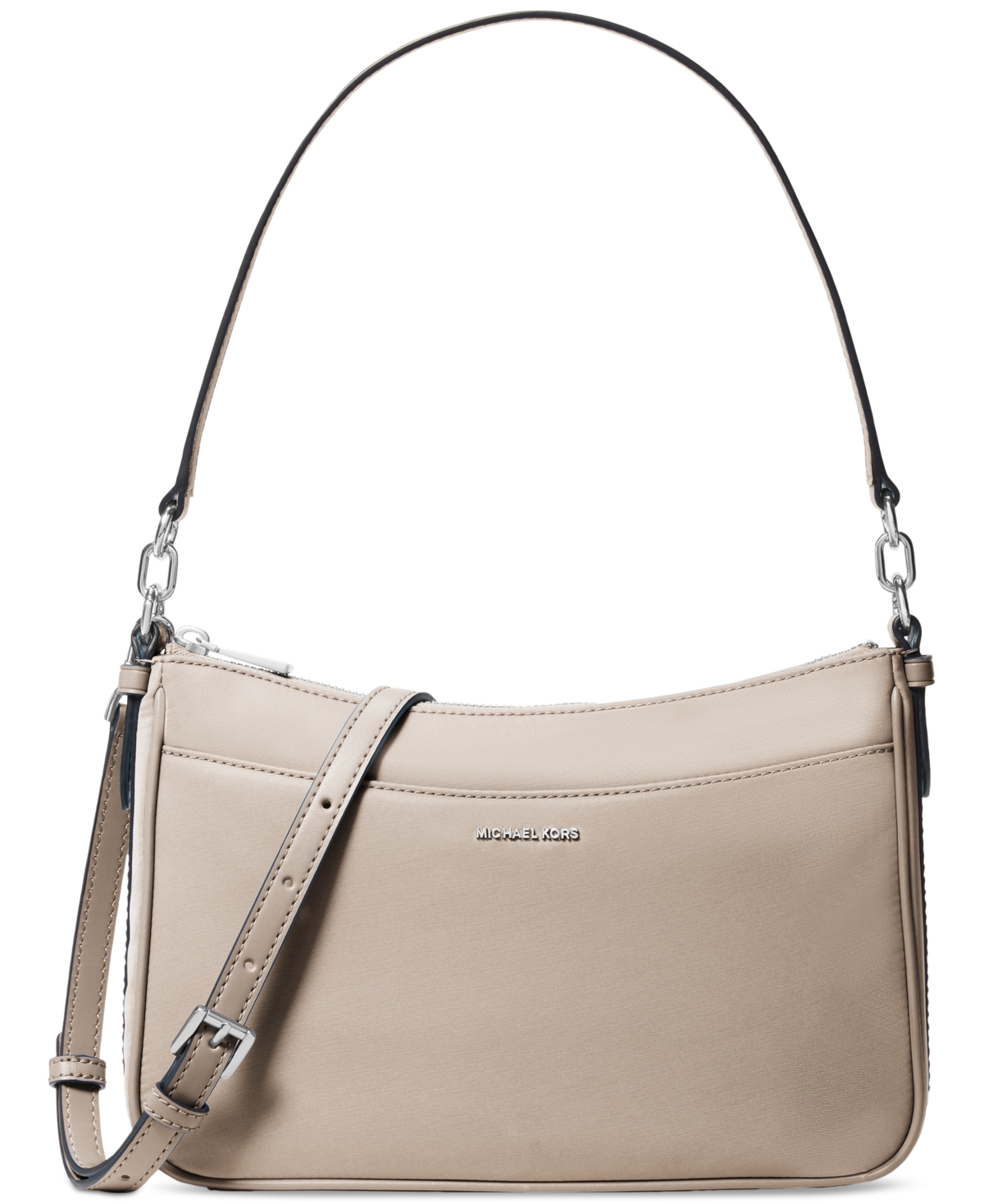Michael Kors Michael  Jet Set Small Nylon Top Zip Pochette Crossbody In Sand