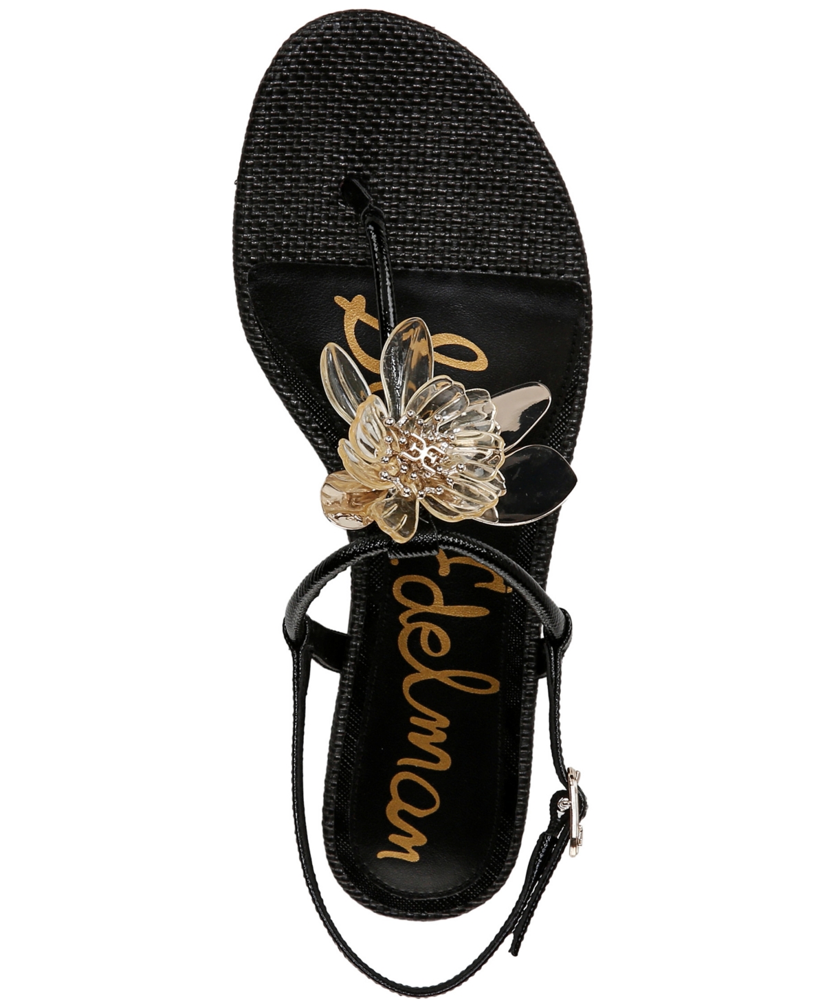 Sam Edelman Women's Eden Flat Sandals In Black Faux Leather