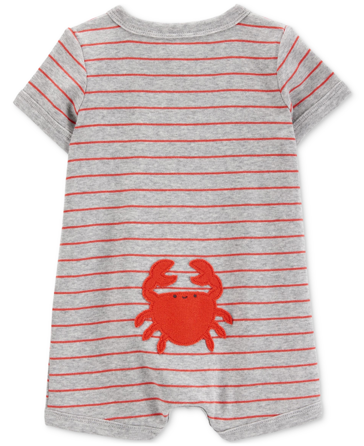 Carter's Baby Boys Crab Striped Short-sleeve Romper In Orange