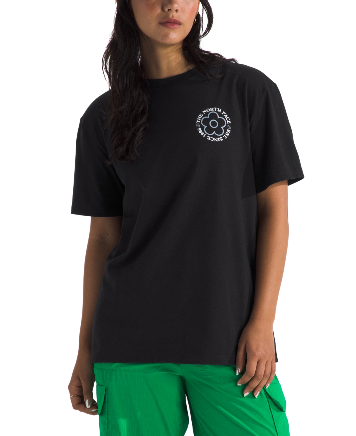 THE NORTH FACE WOMEN'S COTTON STRANGE COLORFUL WORLD FLOWER FIELD TEE 