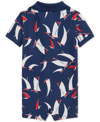 Baby Boys Sailboat-Print Shortall
