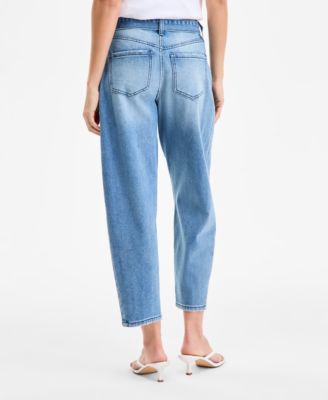Bar III Women's High-Rise Barrel-Leg Jeans, Exclusively at Macy's 