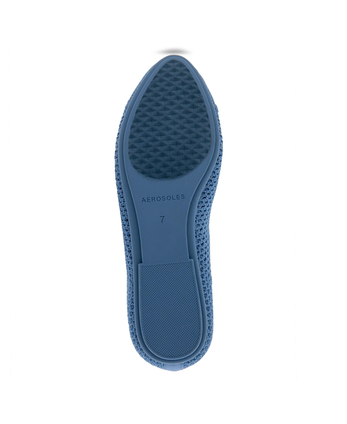 Shop Aerosoles Women's Annelie Round Toe Ballet Flats In Blue Jean Knit Fabric