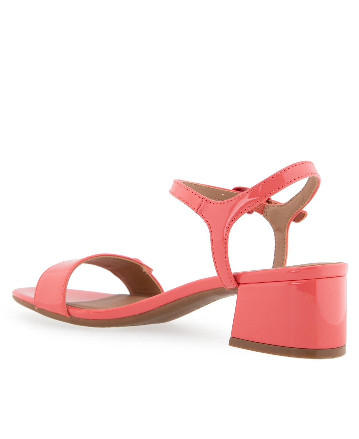 Shop Aerosoles Women's Cairo Round Toe Dress Sandals In Coral Patent Faux Leather